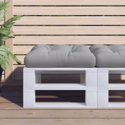 vidaXL Palletkussen 58x58x10 cm stof grijs