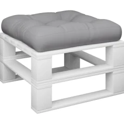 vidaXL Palletkussen 58x58x10 cm stof grijs