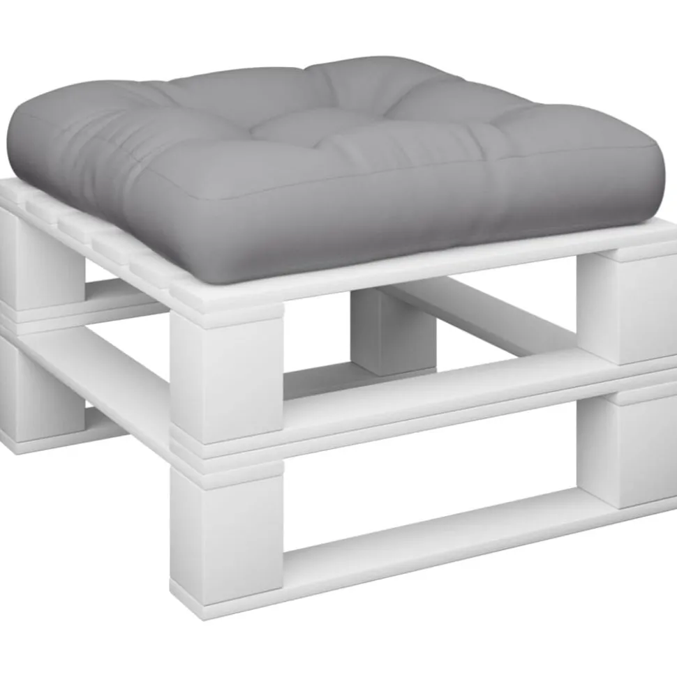 vidaXL Palletkussen 58x58x10 cm stof grijs