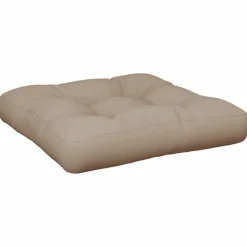 vidaXL Palletkussen 50x50x12 cm stof taupe