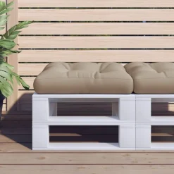 vidaXL Palletkussen 50x50x12 cm stof taupe