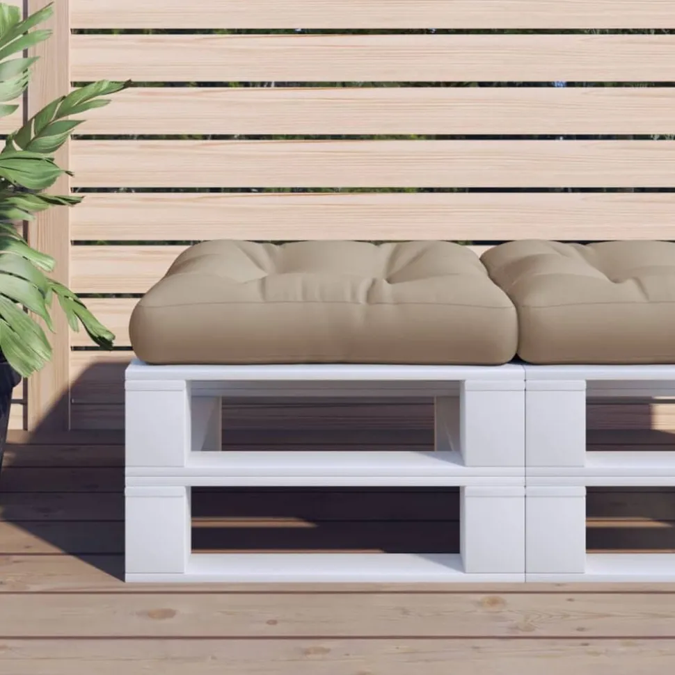 vidaXL Palletkussen 50x50x12 cm stof taupe