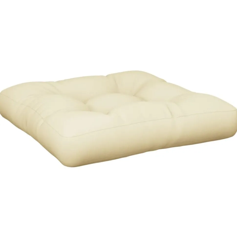 vidaXL Palletkussen 50x50x12 cm stof crèmekleurig