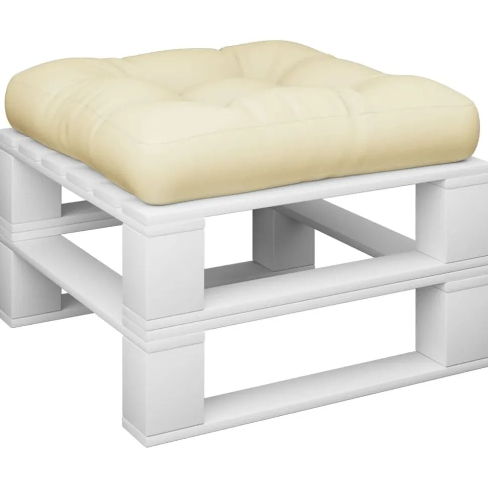 vidaXL Palletkussen 50x50x12 cm stof crèmekleurig
