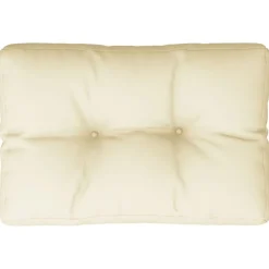vidaXL Palletkussen 50x40x12 cm stof crèmekleurig