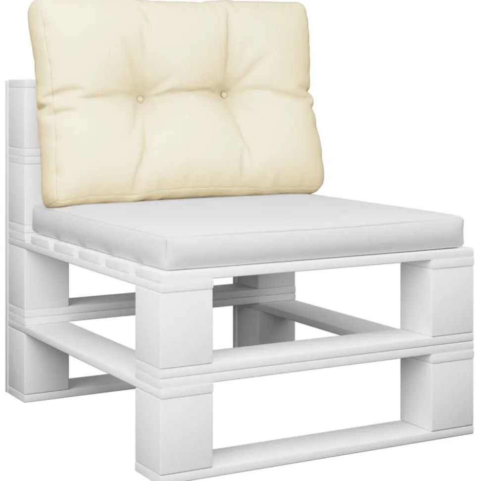 vidaXL Palletkussen 50x40x12 cm stof crèmekleurig