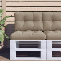 vidaXL Palletkussen 50x40x12 cm stof taupe