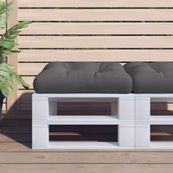 vidaXL Palletkussen 58x58x10 cm stof antracietkleurig