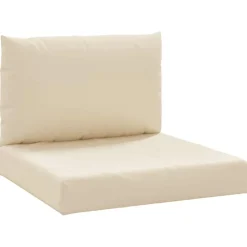 vidaXL Palletkussens 2 st stof beige