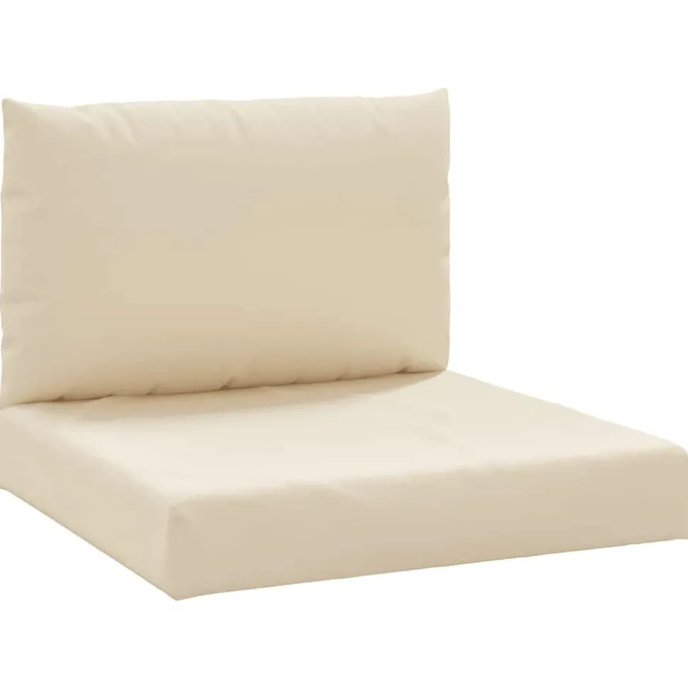 vidaXL Palletkussens 2 st stof beige