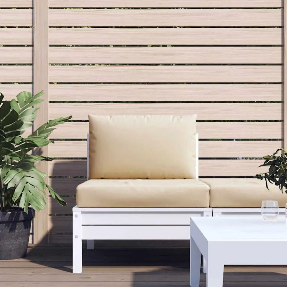 vidaXL Palletkussens 2 st stof beige