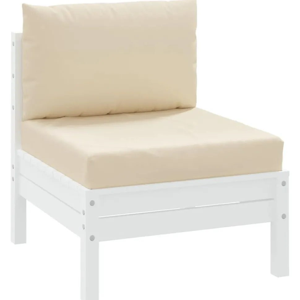 vidaXL Palletkussens 2 st stof beige