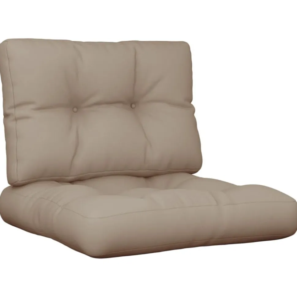 vidaXL Palletkussens 2 st stof taupe
