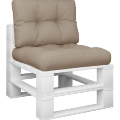 vidaXL Palletkussens 2 st stof taupe