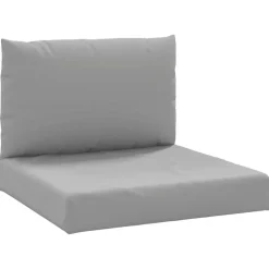 vidaXL Palletkussens 2 st stof grijs