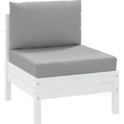 vidaXL Palletkussens 2 st stof grijs