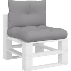 vidaXL Palletkussens 2 st stof grijs