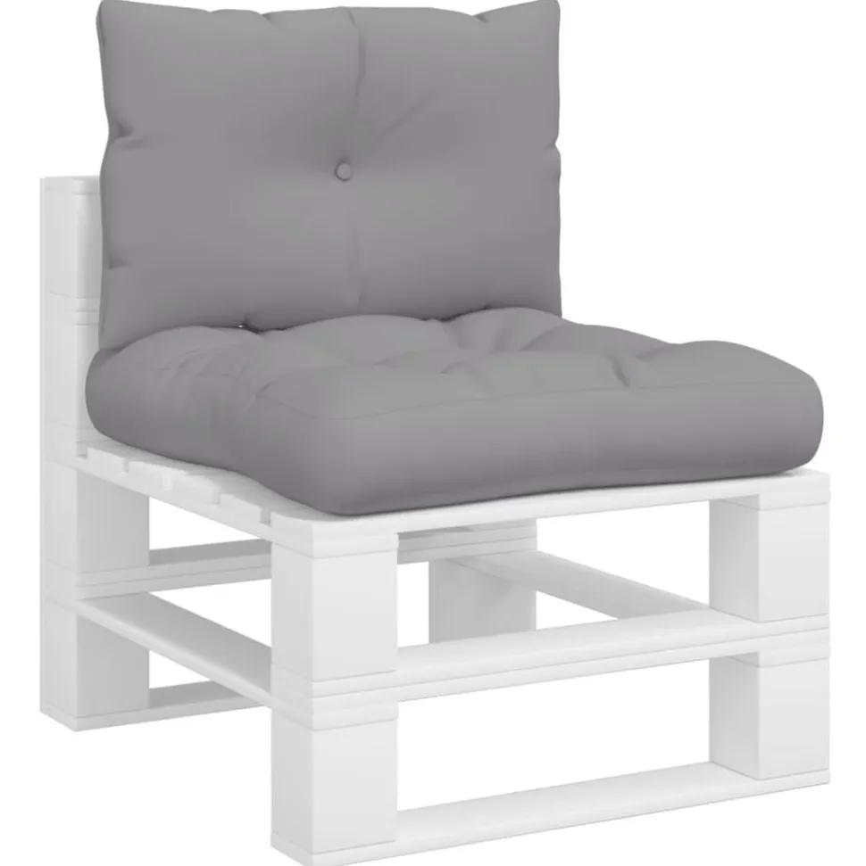 vidaXL Palletkussens 2 st stof grijs