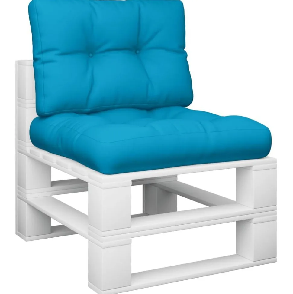 vidaXL Palletkussens 2 st stof lichtblauw