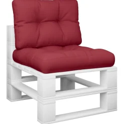 vidaXL Palletkussens 2 st stof wijnrood