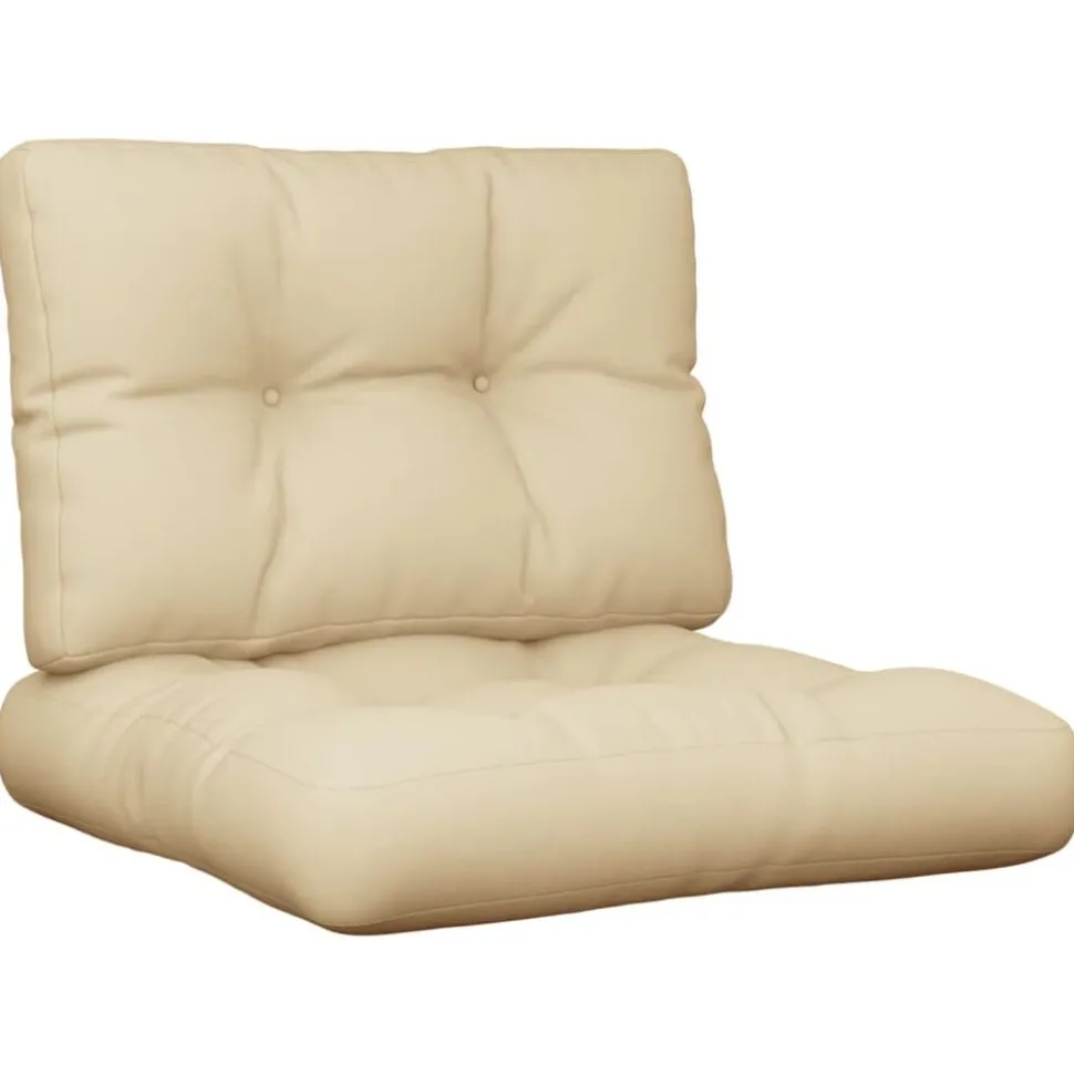 vidaXL Palletkussens 2 st stof beige