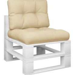 vidaXL Palletkussens 2 st stof beige