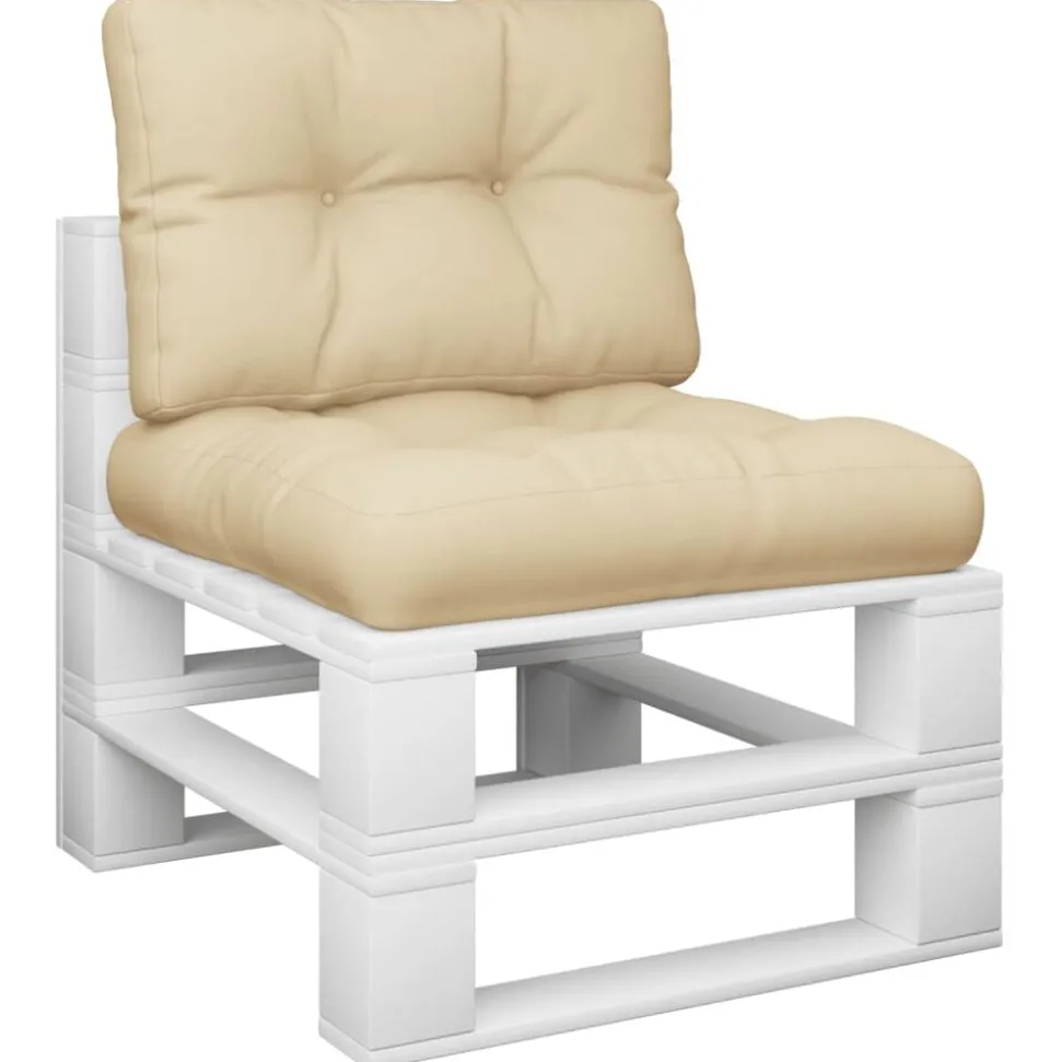 vidaXL Palletkussens 2 st stof beige