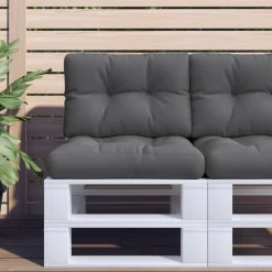 vidaXL Palletkussens 2 st stof antracietkleurig