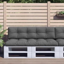 vidaXL Palletkussens 2 st stof antracietkleurig