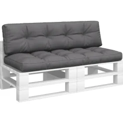 vidaXL Palletkussens 2 st stof antracietkleurig