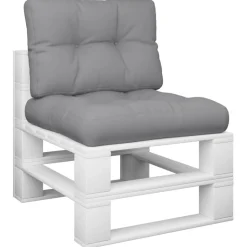 vidaXL Palletkussens 2 st stof grijs