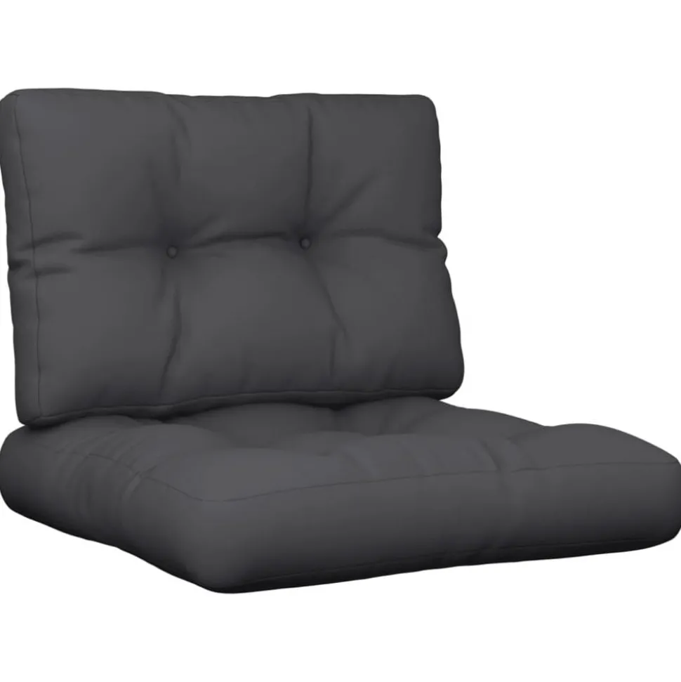 vidaXL Palletkussens 2 st stof zwart