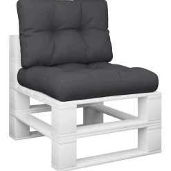 vidaXL Palletkussens 2 st stof zwart