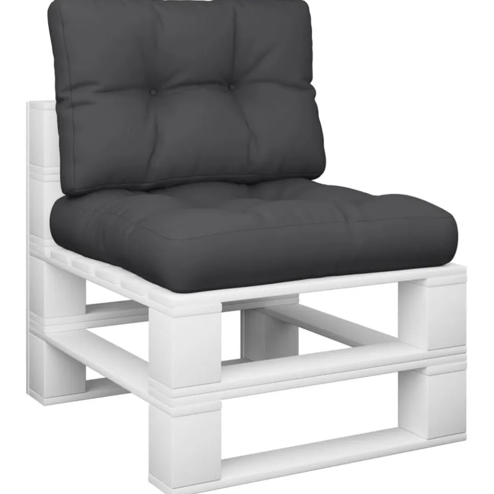 vidaXL Palletkussens 2 st stof zwart
