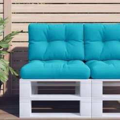 vidaXL Palletkussens 2 st stof turquoise