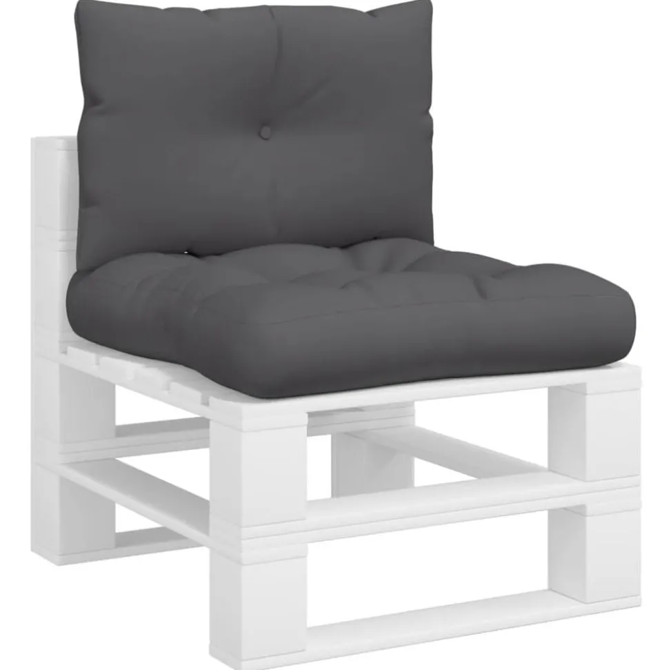 vidaXL Palletkussens 2 st stof antracietkleurig