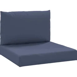 vidaXL Palletkussens 2 st stof marineblauw