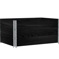 vidaXL Palletopzetranden 3 st 120x80 cm massief grenenhout zwart