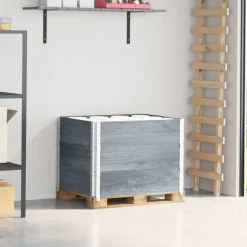 vidaXL Palletopzetranden 3 st 80x60 cm massief grenenhout grijs