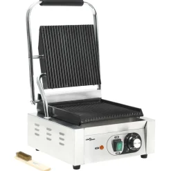 vidaXL Panini grill gegroefd 1800 W 31x30,5x20 cm roestvrij staal