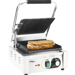 vidaXL Panini grill gegroefd 1800 W 31x30,5x20 cm roestvrij staal