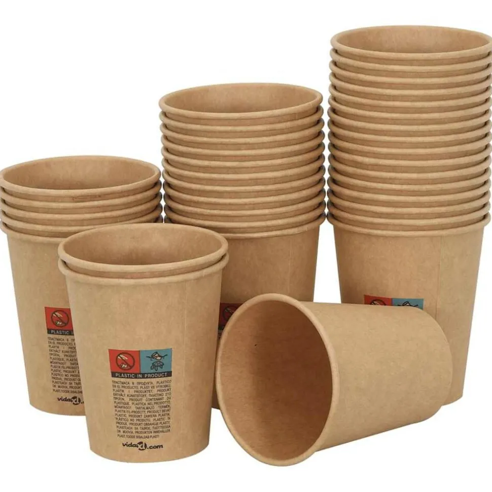 vidaXL Papieren koffiekopjes 1000 st 8oz 200 ml bruin