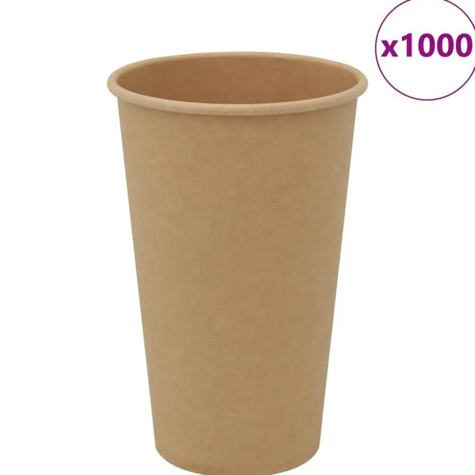 vidaXL Papieren koffiekopjes 1000 st 16oz 400 ml bruin