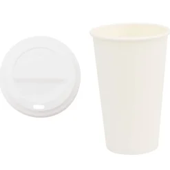 vidaXL Papieren koffiekopjes met deksel 1000 st 16oz 400 ml