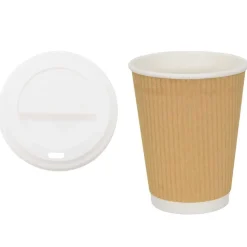 vidaXL Papieren koffiekopjes met deksel 1000 st 16oz 400 ml