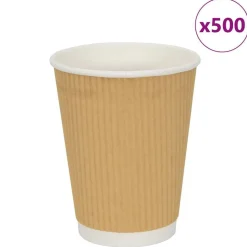 vidaXL Papieren koffiekopjes 500 st 12oz 300 ml bruin