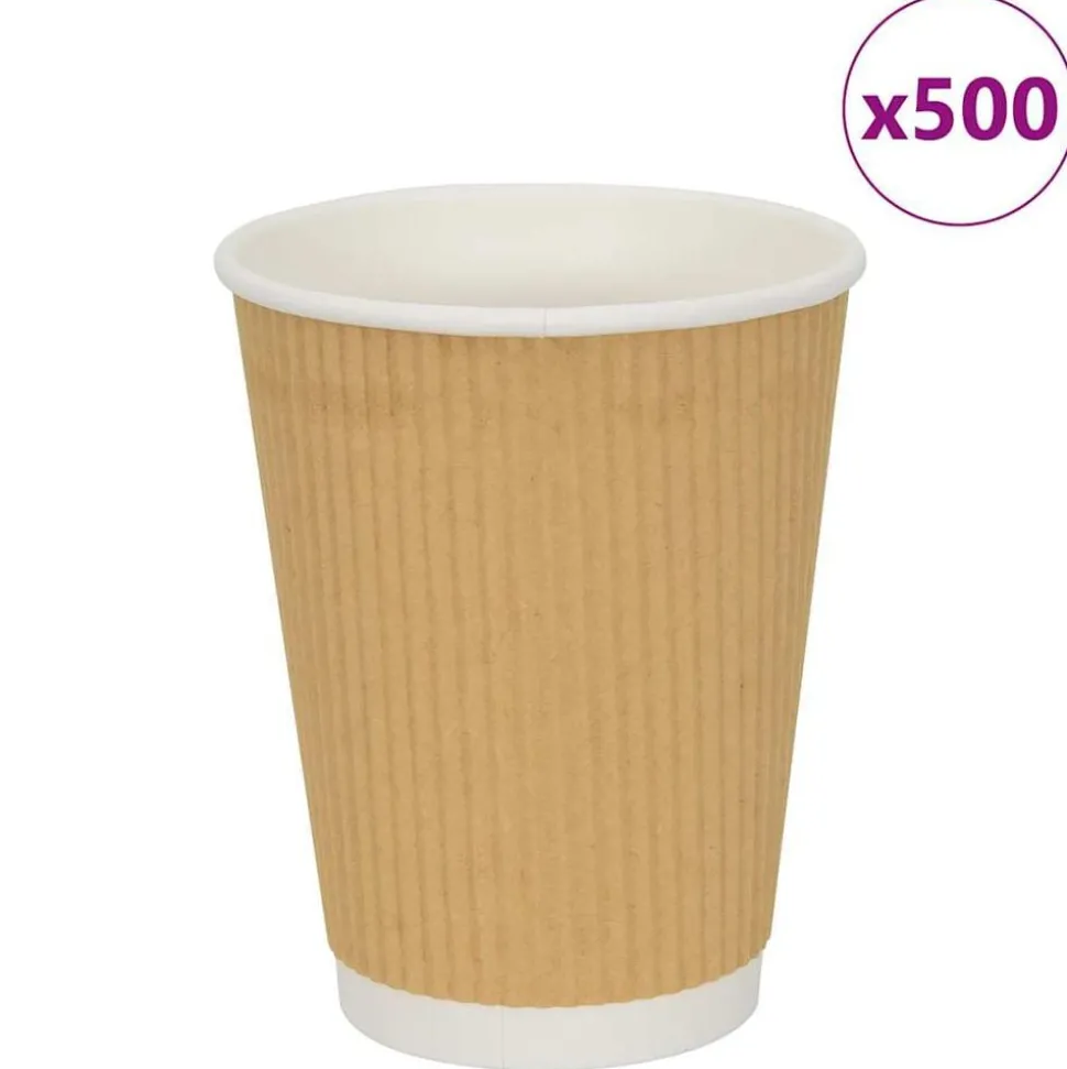 vidaXL Papieren koffiekopjes 500 st 12oz 300 ml bruin