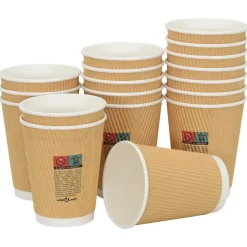vidaXL Papieren koffiekopjes 500 st 12oz 300 ml bruin