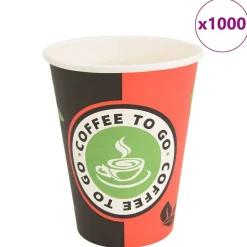 vidaXL Papieren koffiekopjes 1000 st 12oz 300 ml rood en zwart