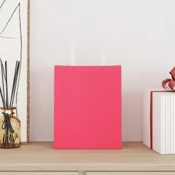 vidaXL Papieren zakken 50 st met hengsels 18x8x22 cm roze